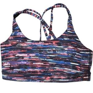 Lululemon Energy Bra Hinshu Alpine White Multi Size 8 Luxtreme